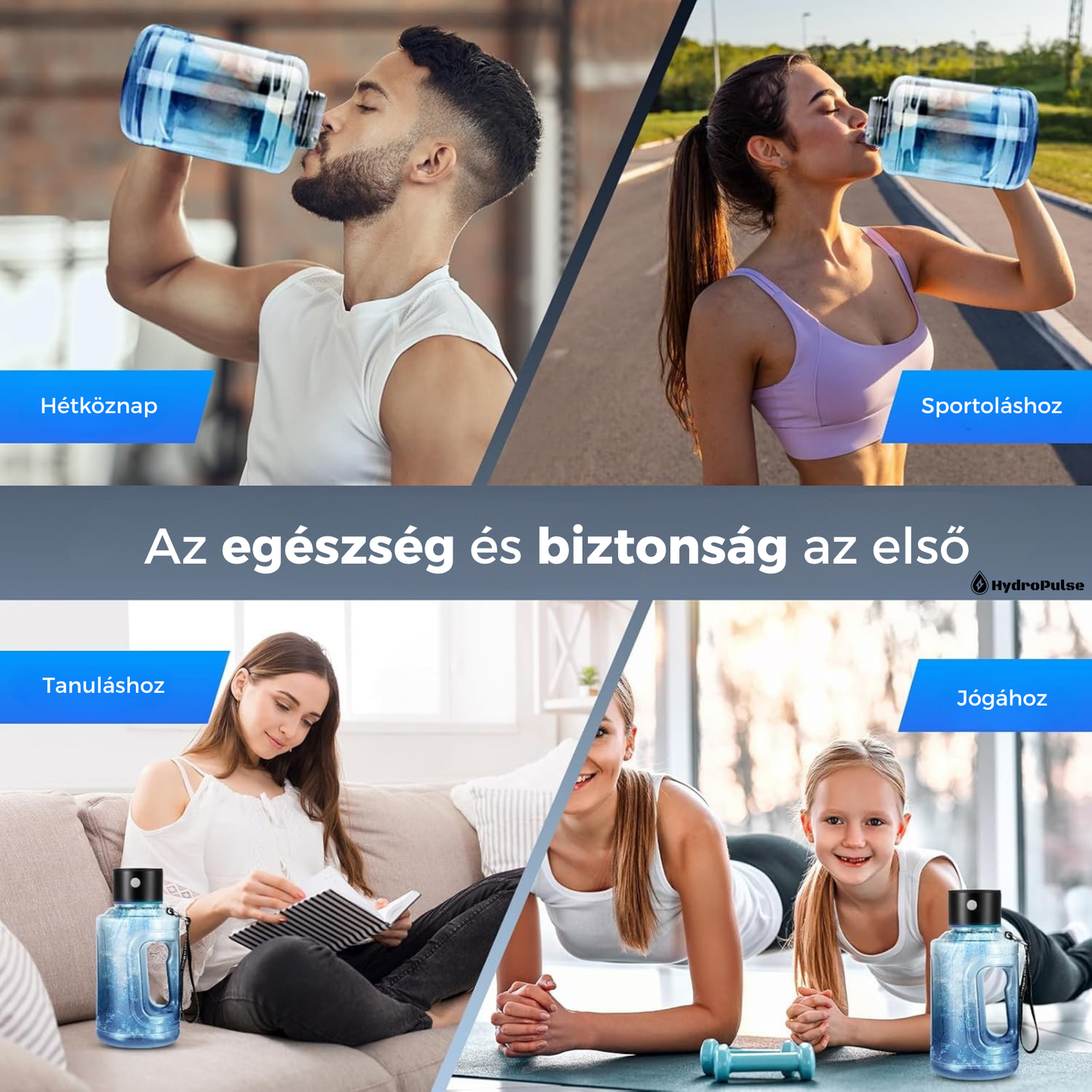 HydroPulse HP1500 - hordozható hidrogén-generátor palack 1500ml