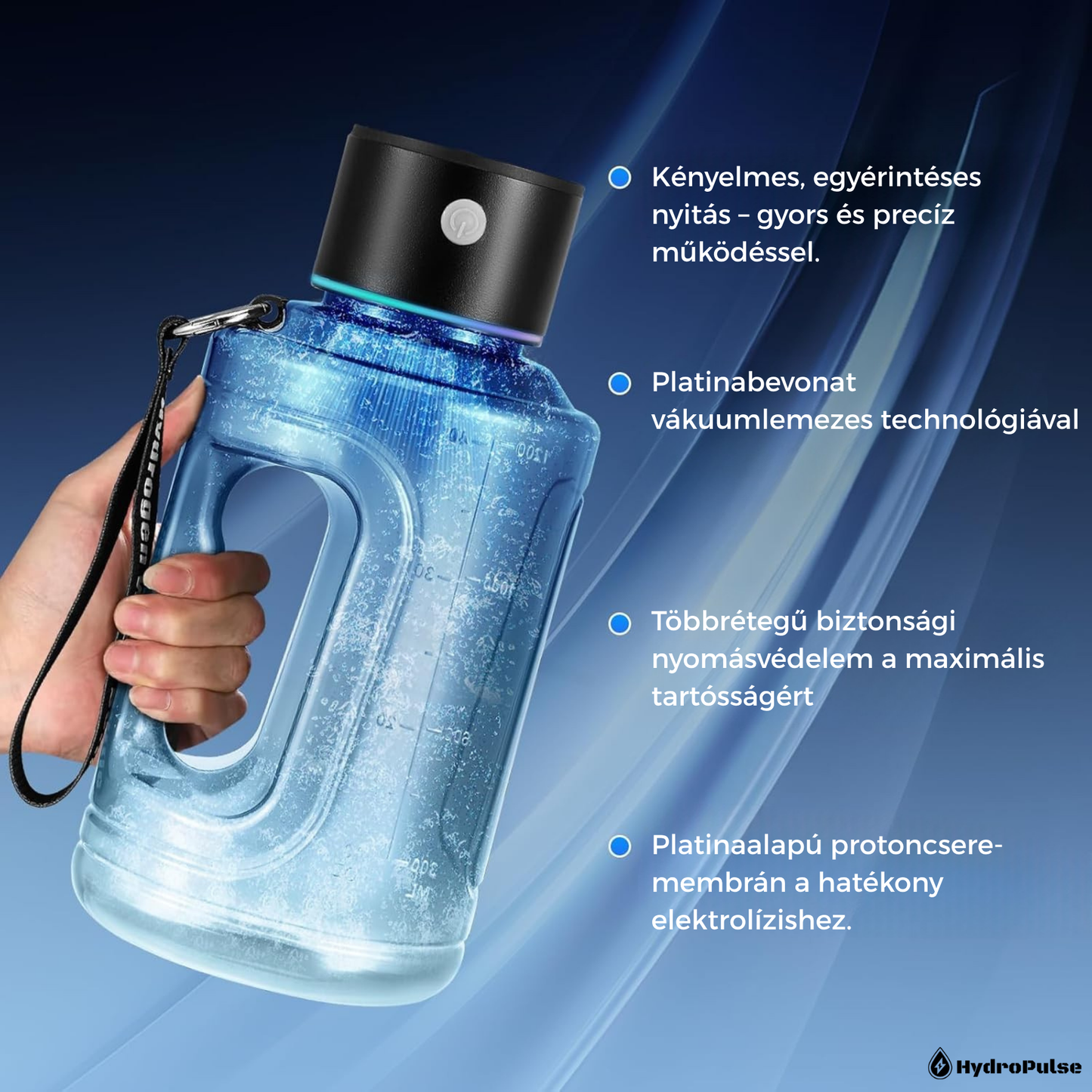 HydroPulse HP1500 - hordozható hidrogén-generátor palack 1500ml